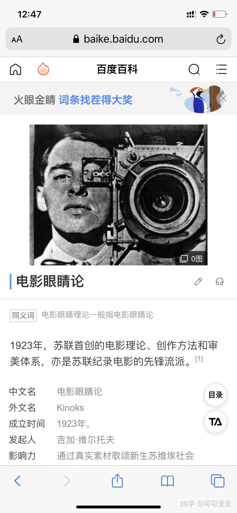 什么是电影眼睛理论啊