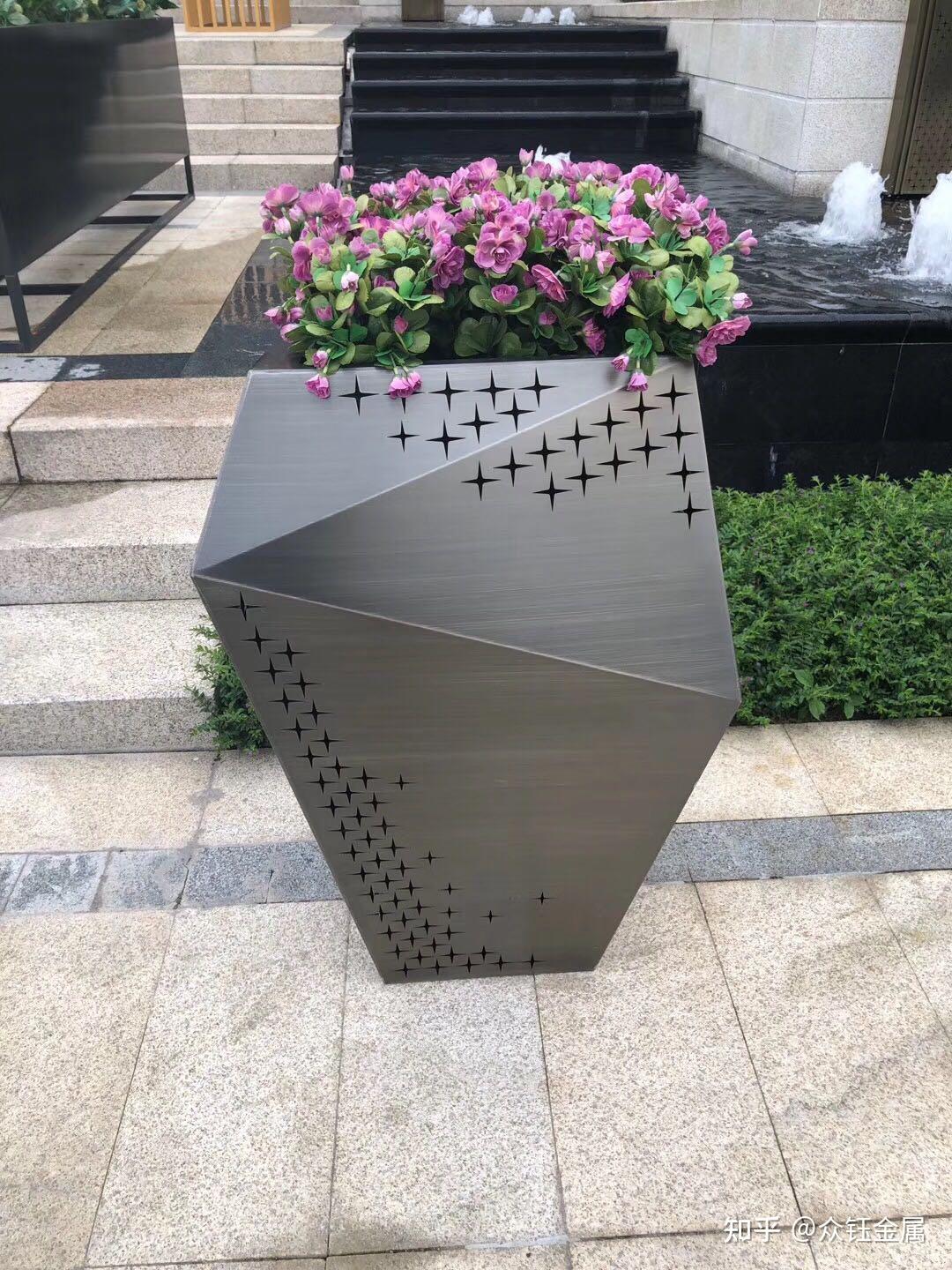 不锈钢花箱售楼部专用高档金属花箱