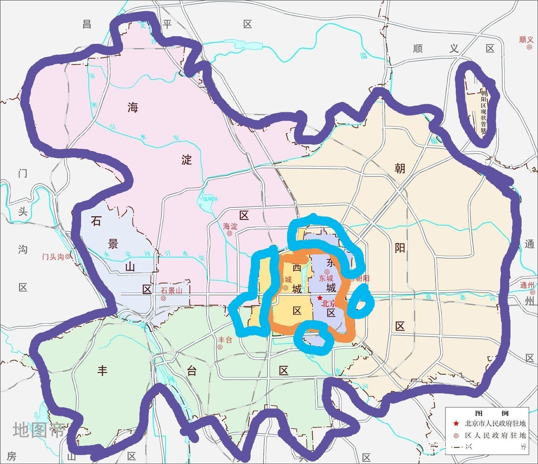 北京各大郊區的中心區域大概相當於幾線城市