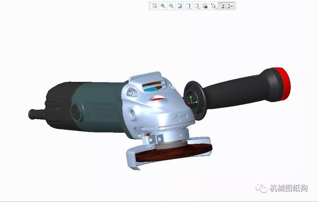 工程機械角磨機模型3d模型圖紙proe設計