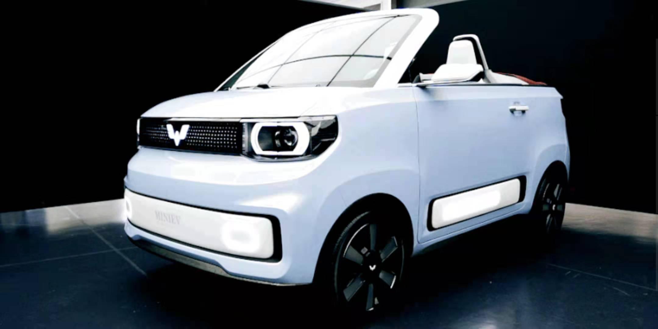 上海车展探馆宏光miniev敞篷版将时尚进行到底