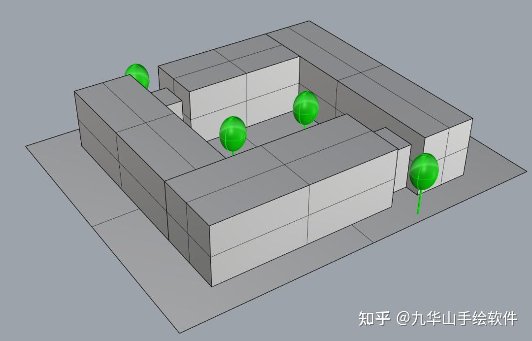 構圖關係明確4兩個一字型疊加,這樣的組合形體性更強3建築主體以兩