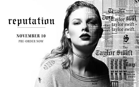2017年8月,taylor swift公布的新专辑封面《reputation》字体正是