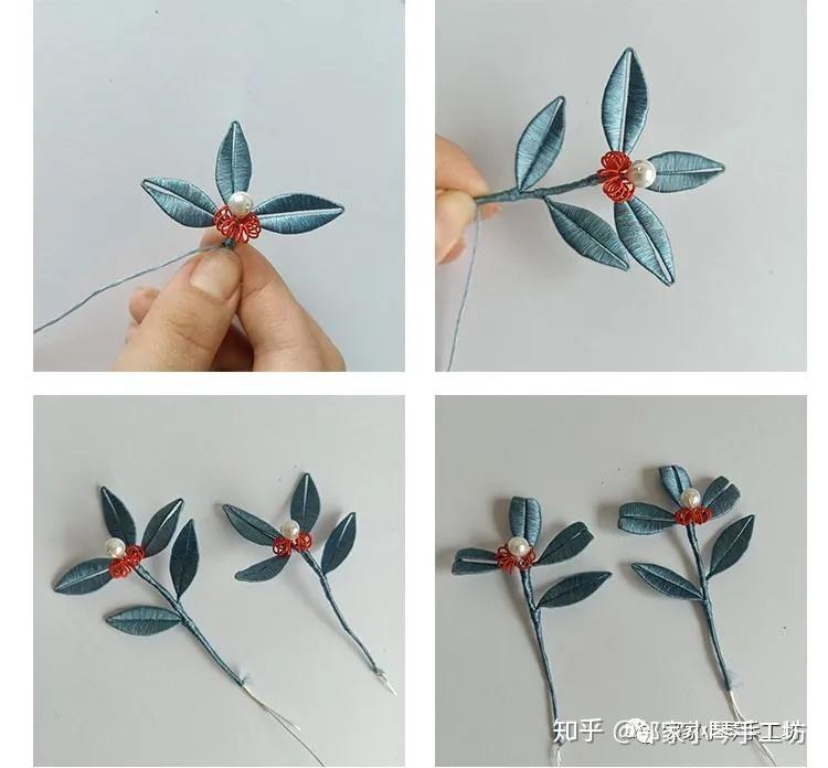 【缠花教程】—仿故宫蓝色妖姬(下)发梳 - 知乎