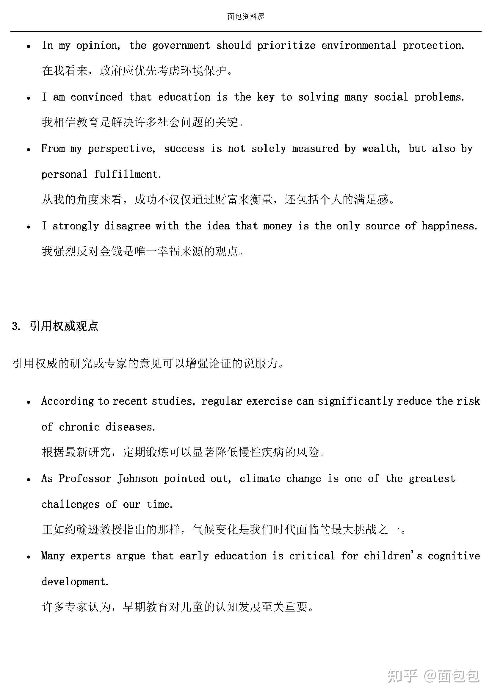 考研英语写作论点论据的20种表达 - 知乎