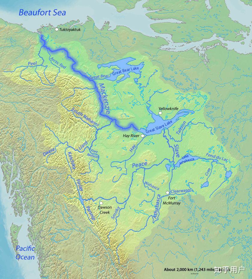 北美河流分布图图片