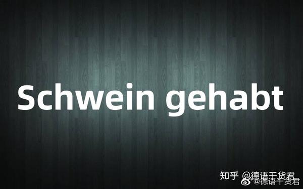 你今天“有猪”了吗？Hast du heute Schwein gehabt？ - 知乎