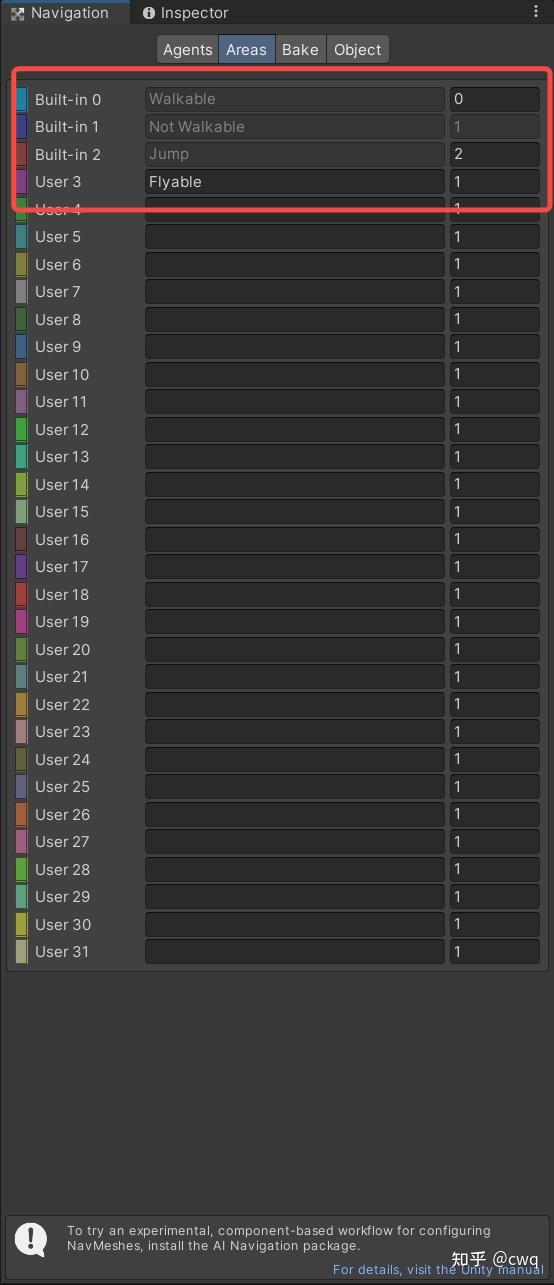 Unity navigation static area 