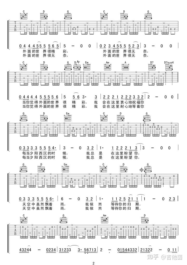 吉他初学者必会的10首简单吉他谱!(新手必会的20首简单吉他谱)