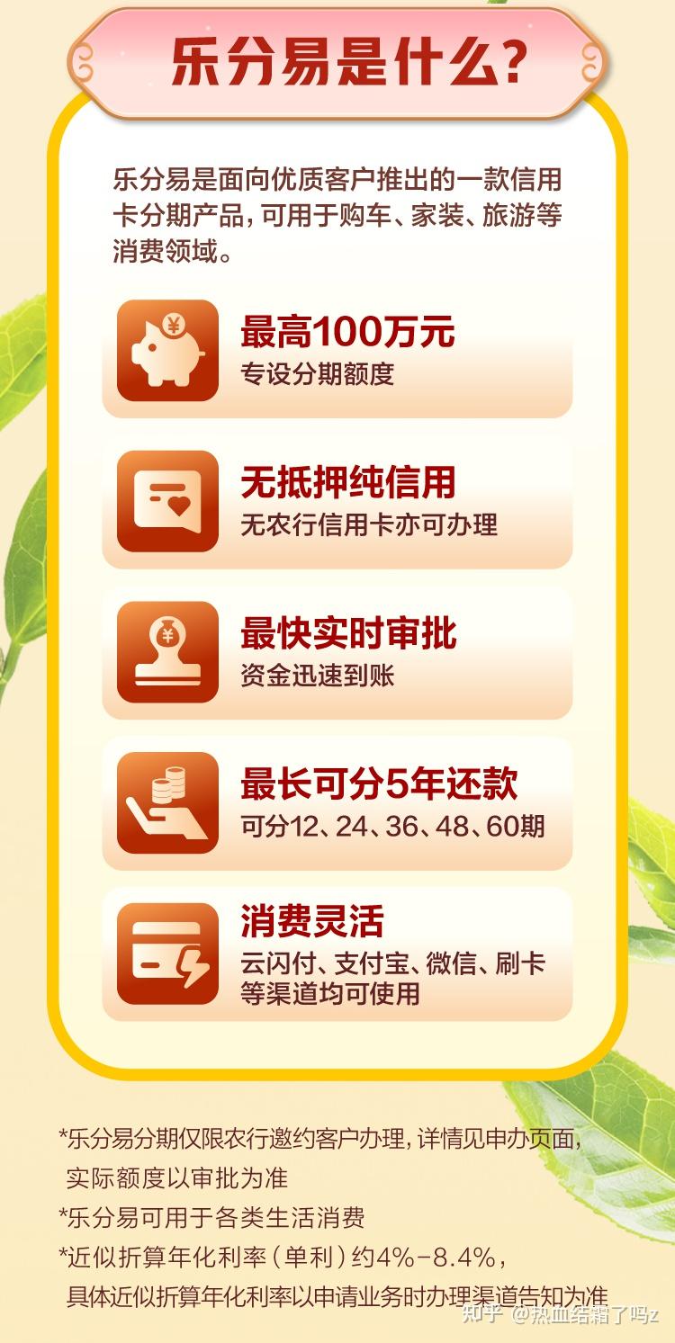 农业银行-乐分易（2025版） - 知乎