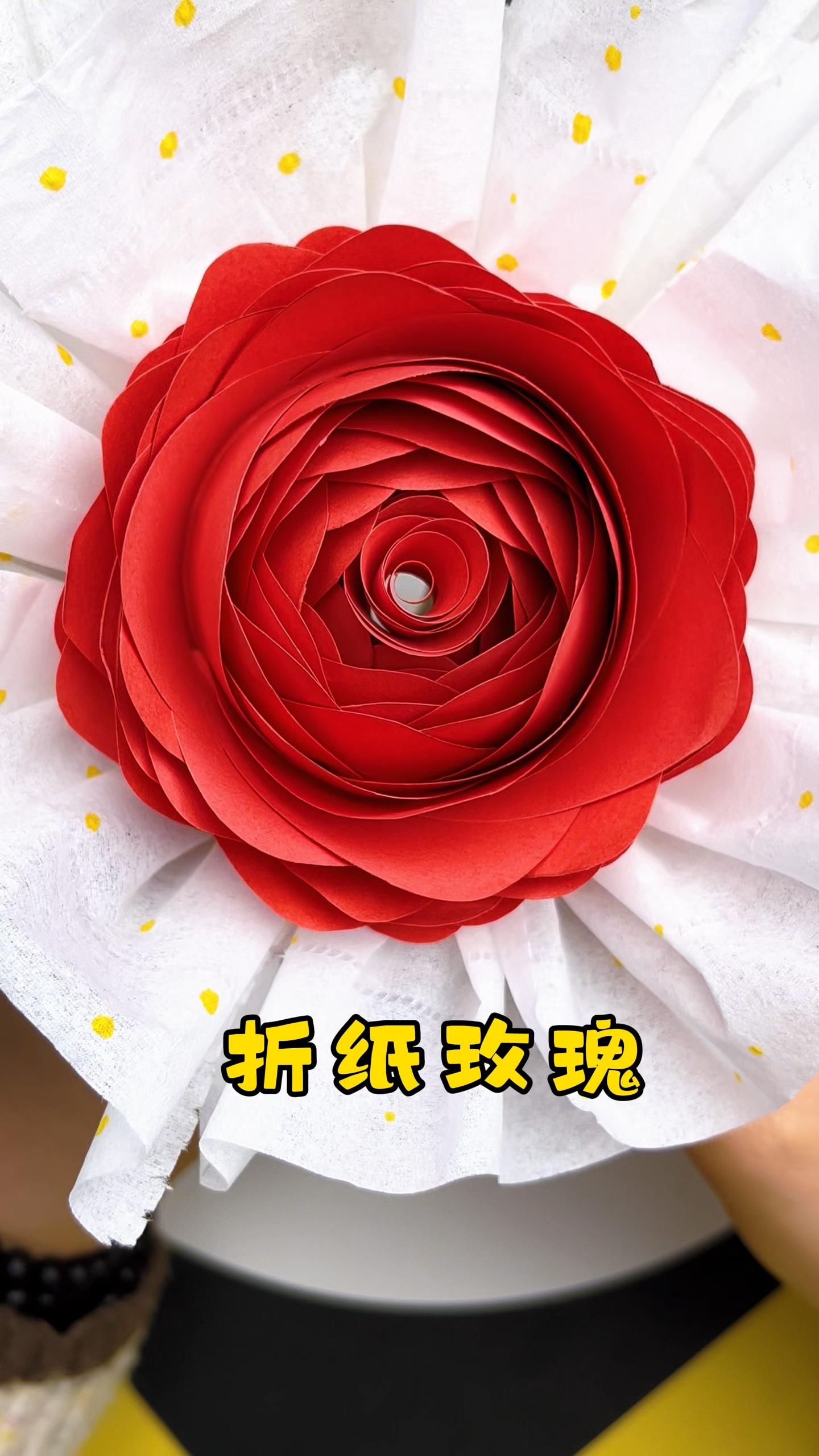 三八妇女节带孩子一起做手工玫瑰送给妈妈