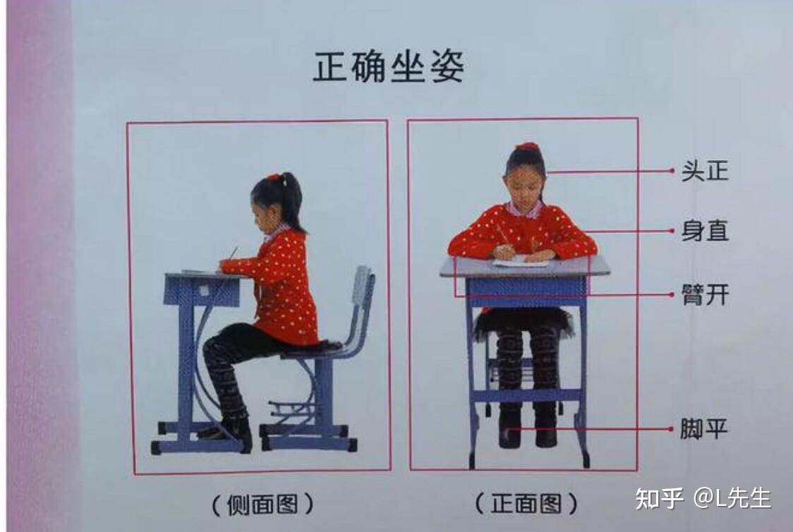 如何正确的纠正孩子的坐姿避免做作业眼睛太靠近书本