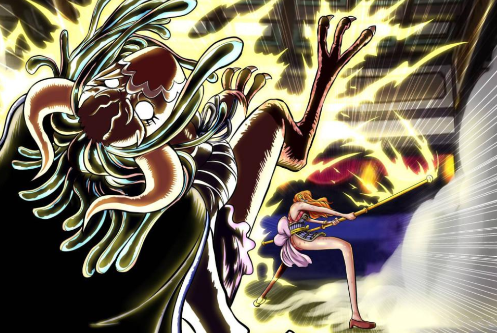 海贼王1016娜美以雷帝击碎乌尔提致敬艾斯炎帝