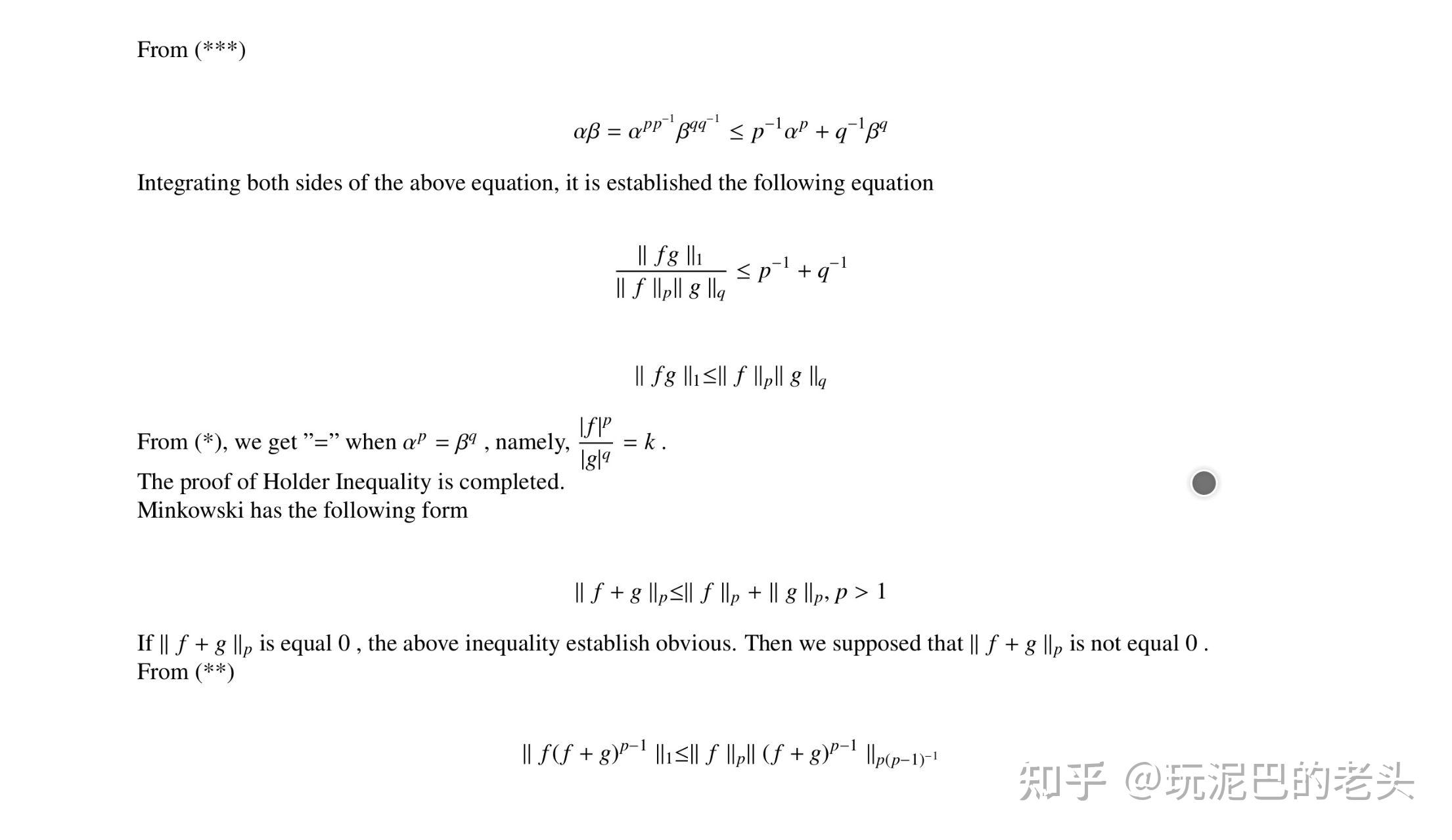Holder Inequality and Minkowski Inequality 知乎
