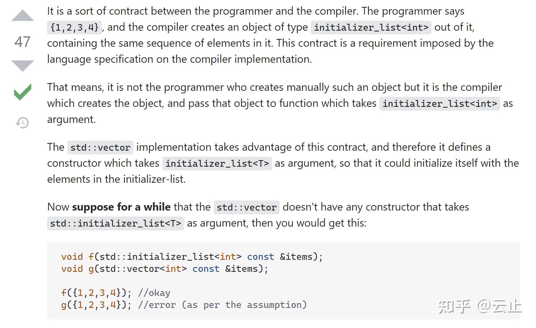 Initializer list const Vector Initializer list const vector