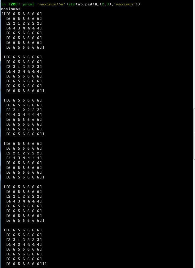 Numpy pad 