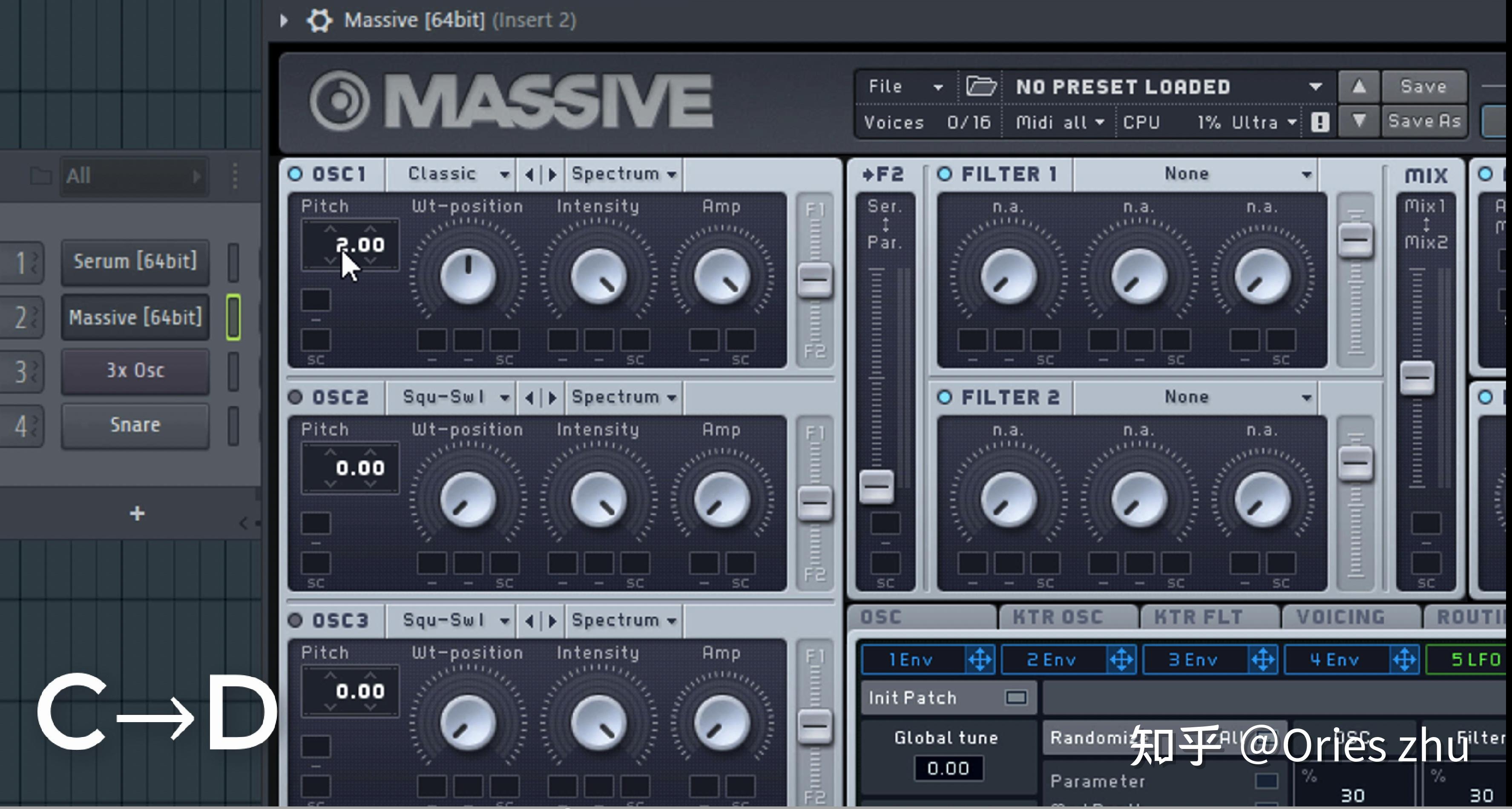 三合成器之massive篇2oscillator细化教学