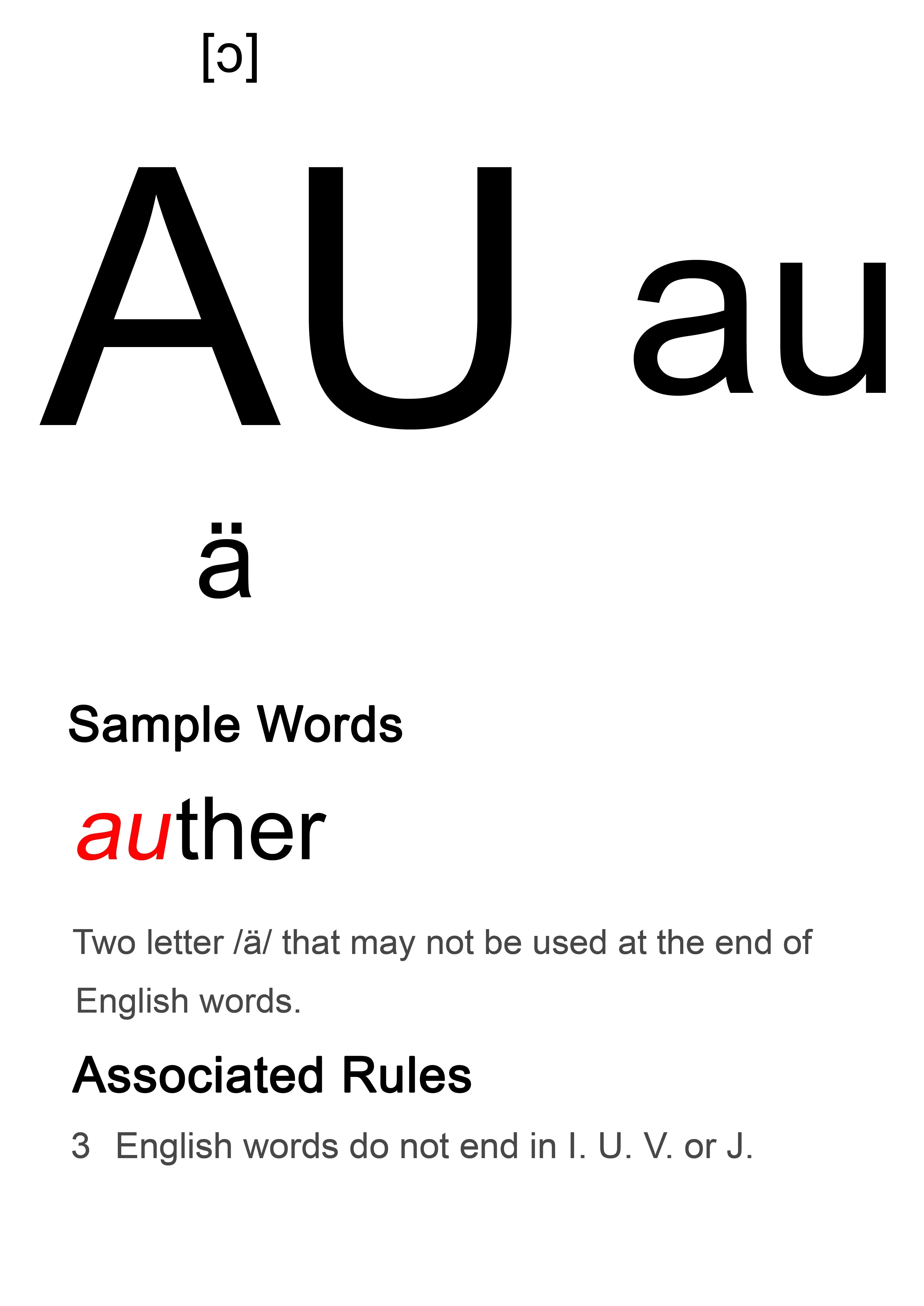 04元音字母组合au的发音记词更易听音能写见词能读phonicsphonics美音