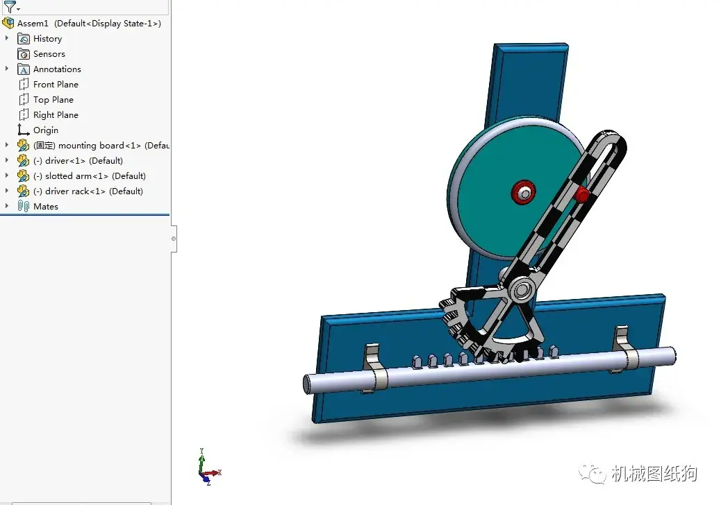 精巧机构快速回位往复机构3d图纸solidworks设计