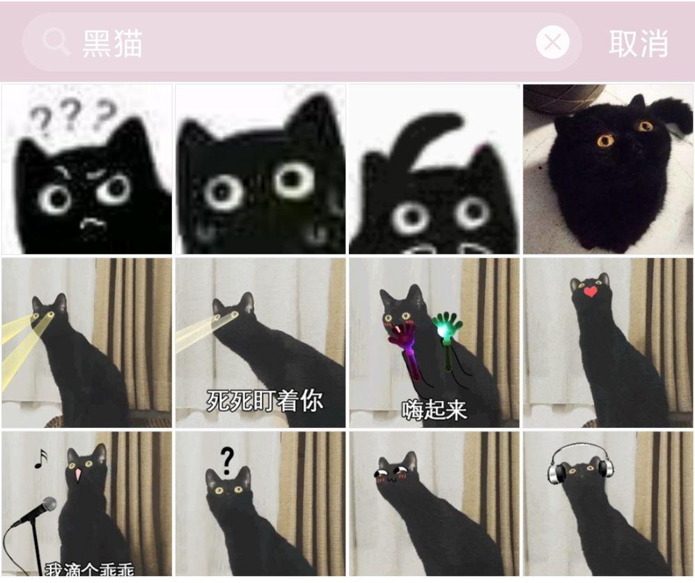 有没有类似的黑色猫猫表情包? 