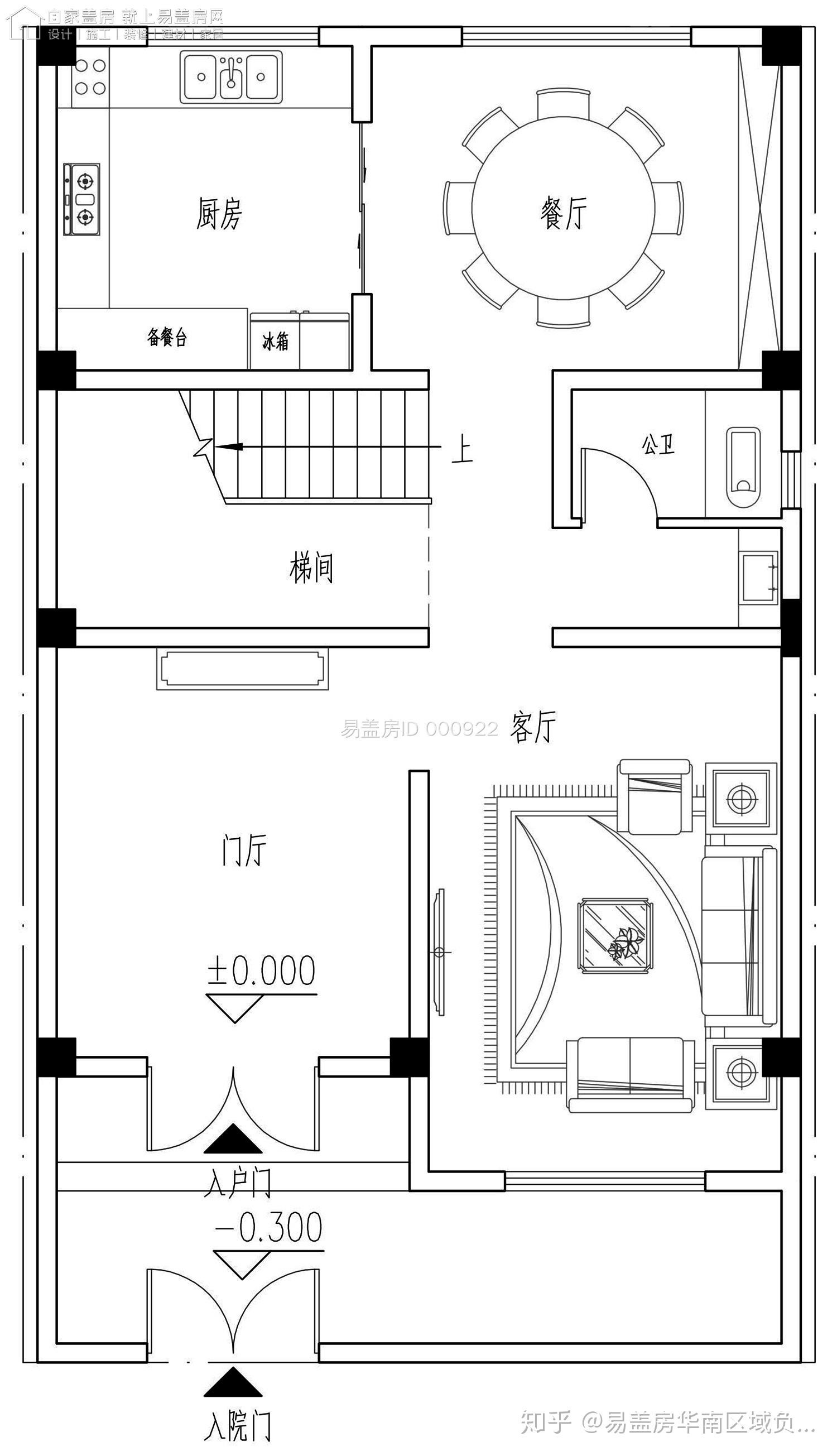 農村自建房:12米長,7.2米寬,預期三層半,坐北朝南,求設計圖?