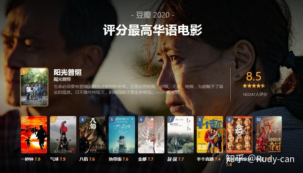 2020年评分最高的电影分类