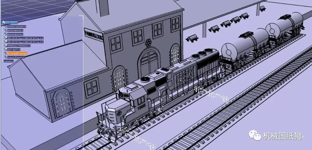 【工程机械】sd60机车站火车站模型3d图纸 stp igs格式
