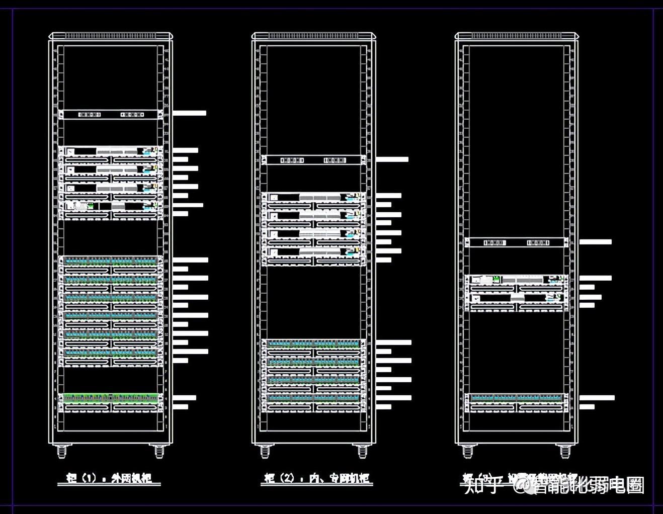 机房乱？如何理线整理机柜？附各类弱电间机柜原型图整理 - 知乎