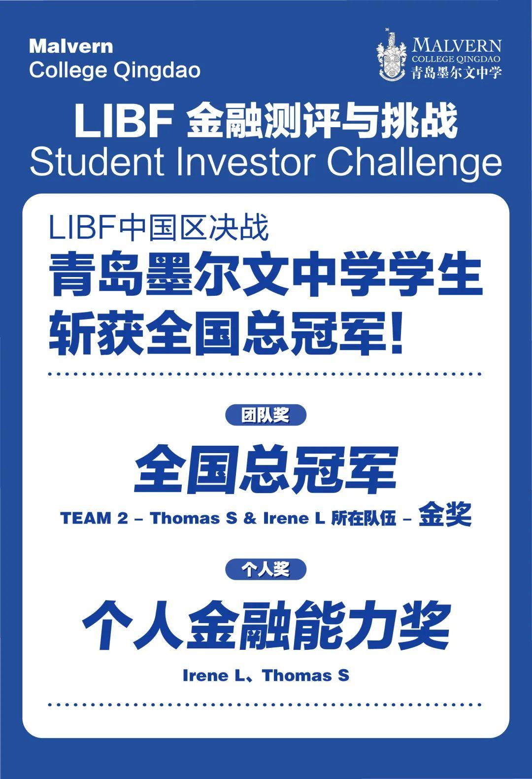 青岛墨尔文中学竞赛先锋libf全国金奖谁与争锋