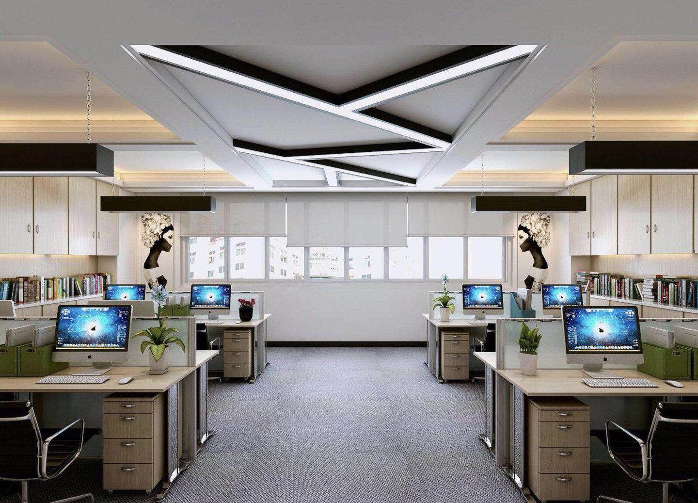 互联网公司现代风格办公室装修效果图-办公室装修套图-保驾护航装修网