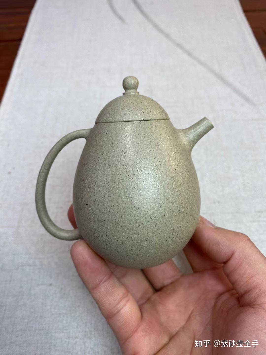 紫砂泥料朱泥青降坡壶