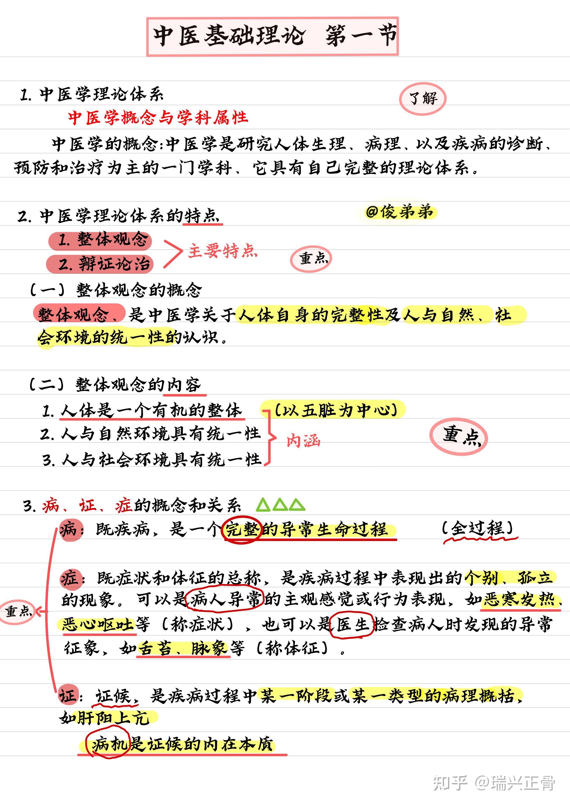 中医基础理论部分笔记陆续更新中
