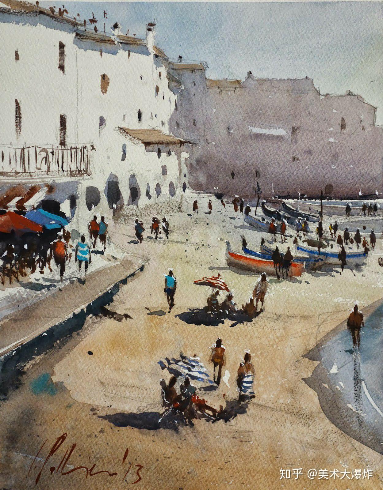 水彩干净的画面表达这样画get