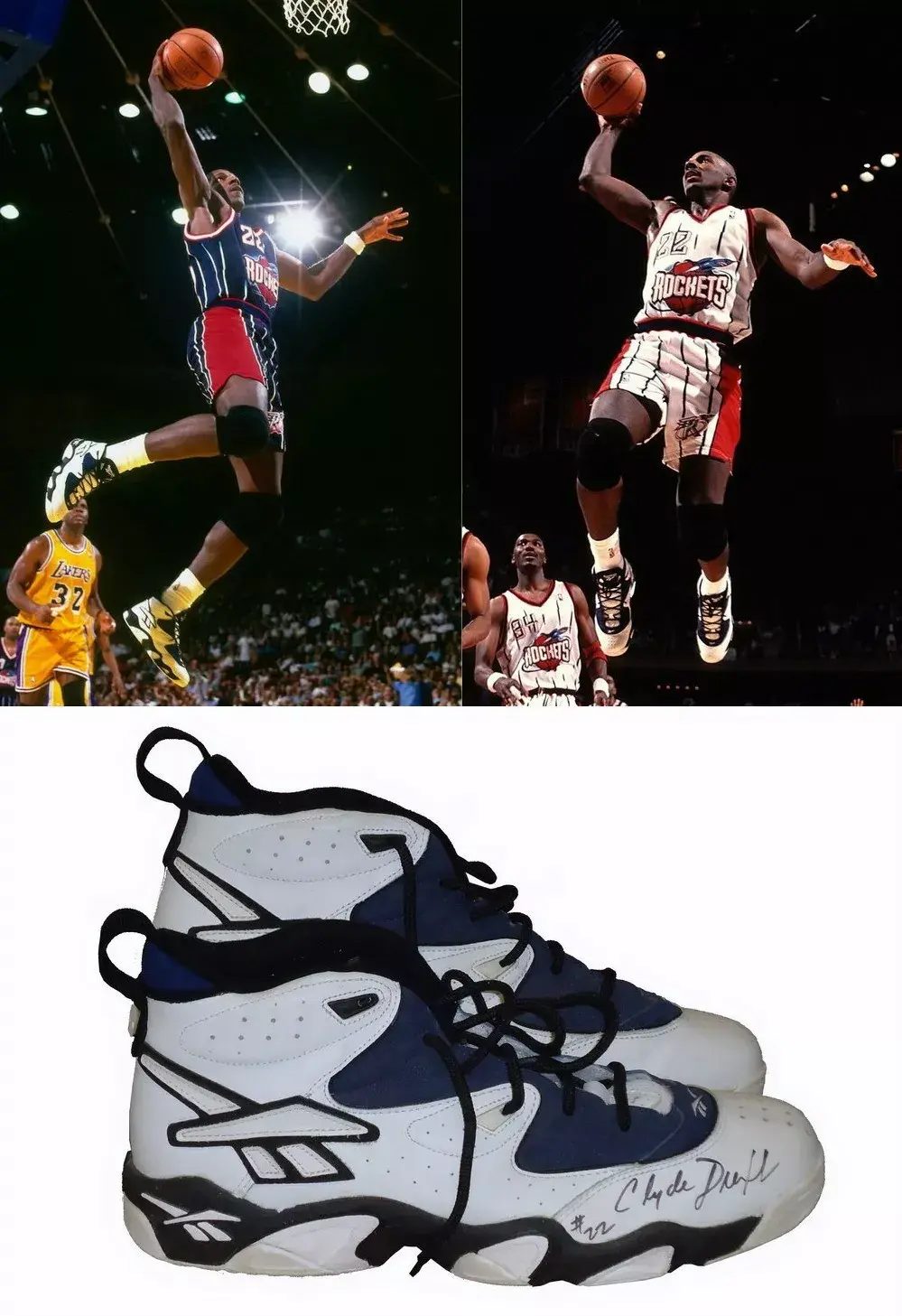 德雷克斯勒还以低帮版本彰显了自己职业生涯末期的球鞋喜好当穿着黑白