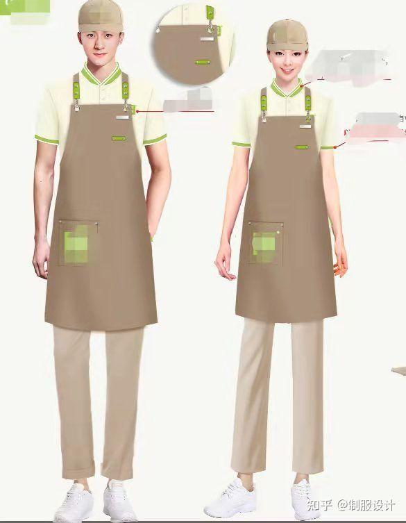 现代网红咖啡奶茶店服务员设计订制