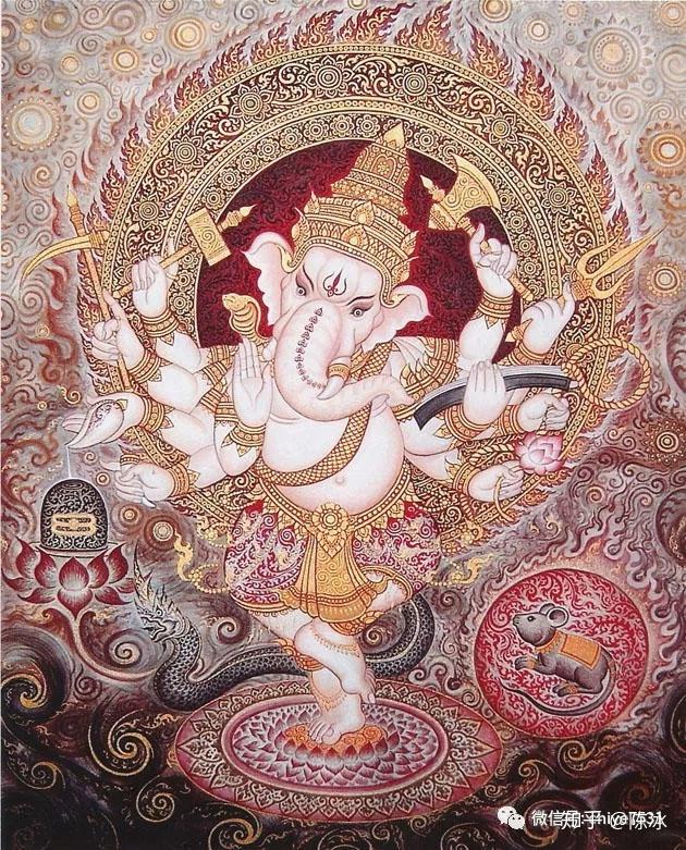 叫做象头神财天印度教中是排除障碍之神,财神,命运之神学识之神