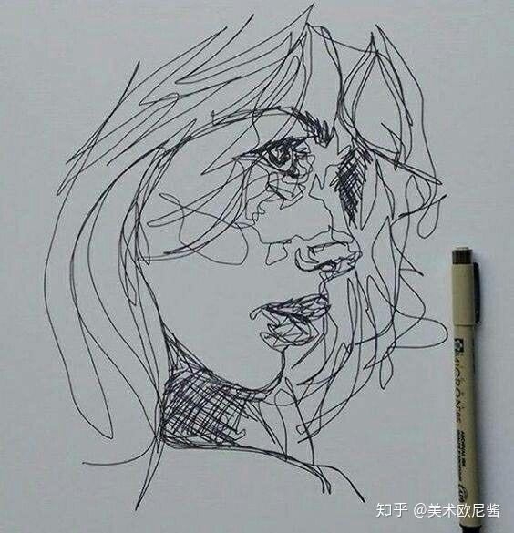 素描頭像線稿速寫線條的魅力在於精不在於多