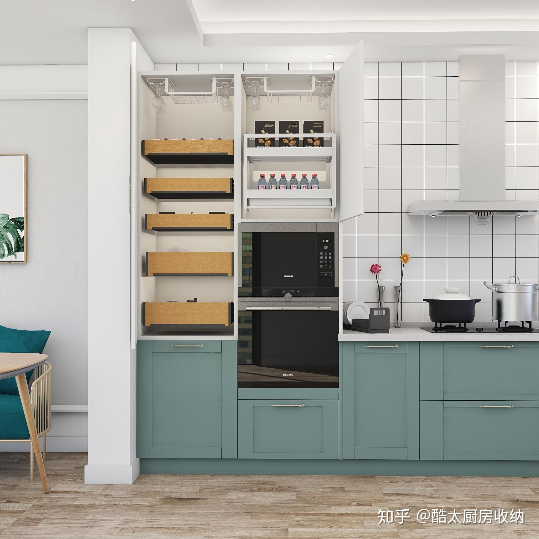 美式复古风厨房白色橱柜效果图_齐家网装修效果图