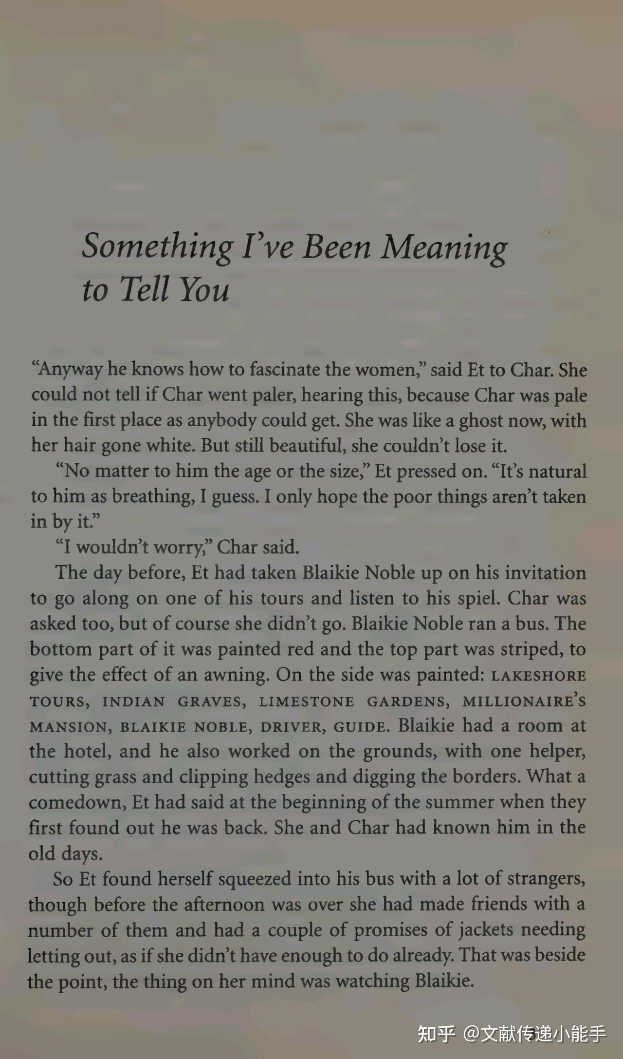 爱丽丝·门罗,我一直想要告诉你的事, Something I've been meaning to tell you by Munro ...