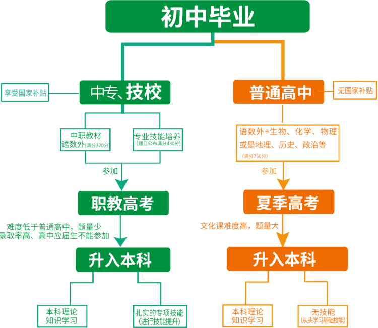 职高和普高的区别图片