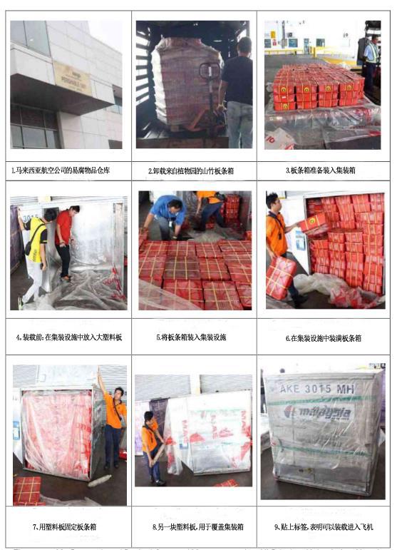山竹进入飞机的集装程序 图片来源:马航 370 号班机失联事件官方调查报告 山竹进入飞机的集装程序 图片来源:马航 370 号班机失联事件官方调查报告