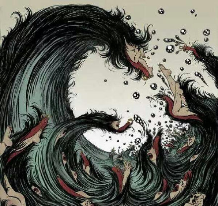 如何看待中国插画师为抗议日本排放核污水所创作的《神奈氚冲浪里》?