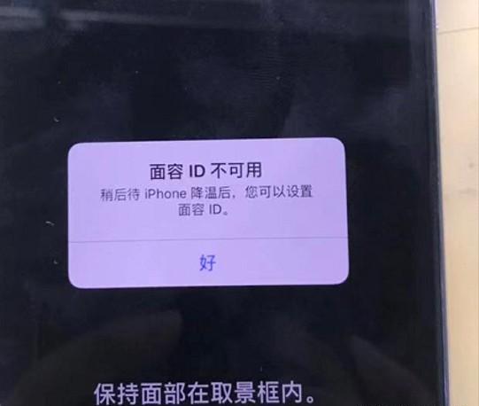 iPhone XS Max面容ID不可用，待降温后使用，贴膜会影响Face ID