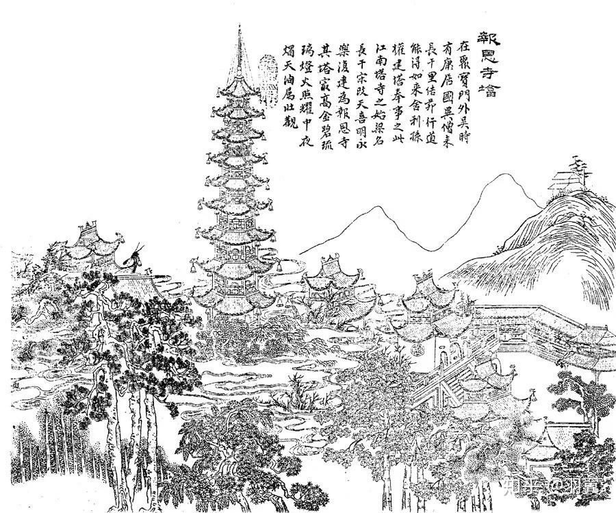 徐虎《金陵四十八景之报恩寺塔》,清代"现代涅槃"自从太平天国战乱