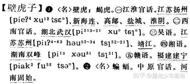 各地方言中蝙蝠的叫法有何不同