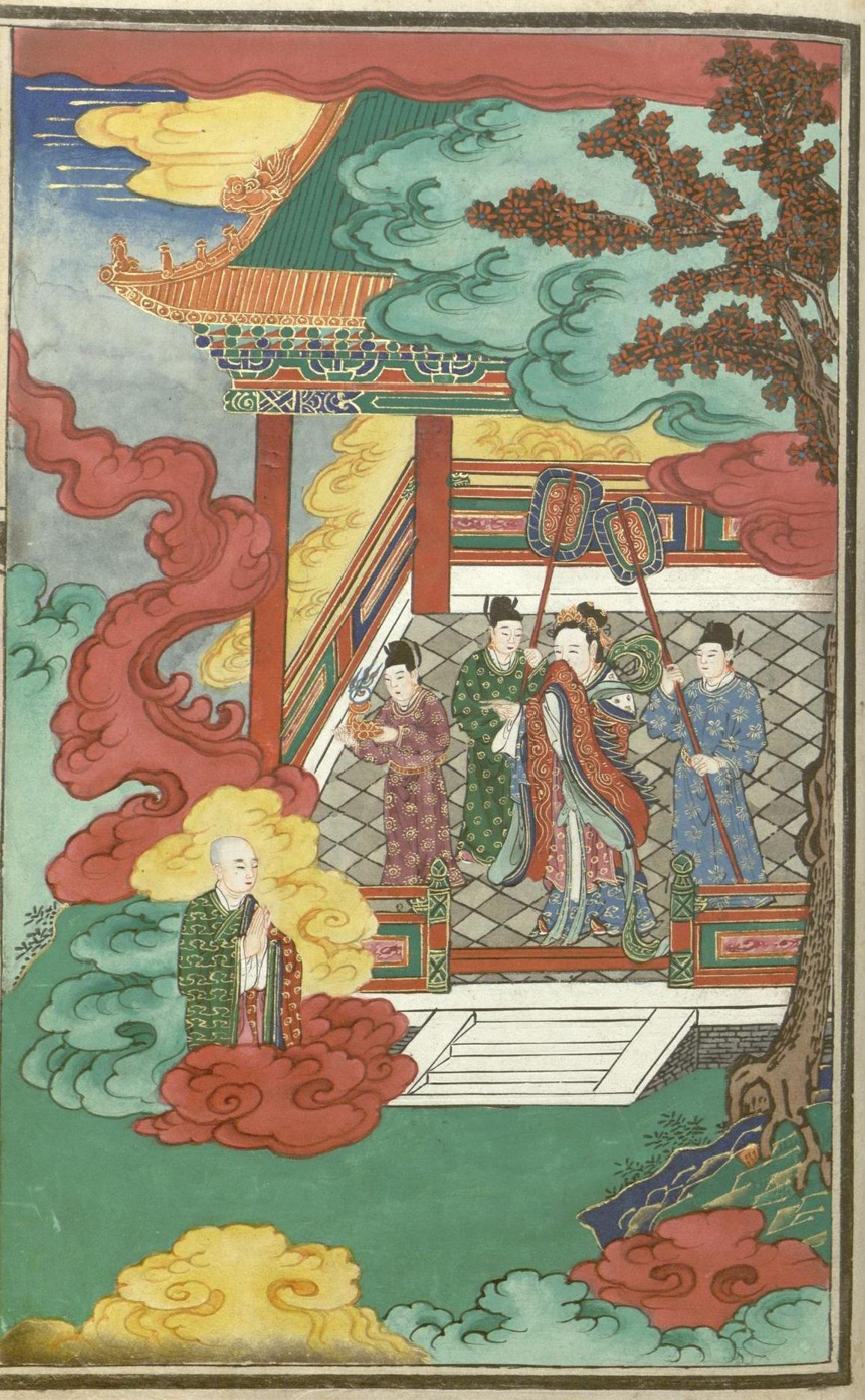 明清彩绘与版画《释氏源流应化事迹》6:佛陀涅盘【高清大图】 - 知乎