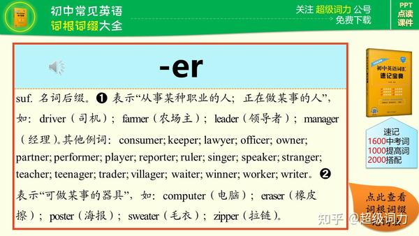 初中英语必学词根词缀大全(详解+朗读+例词)