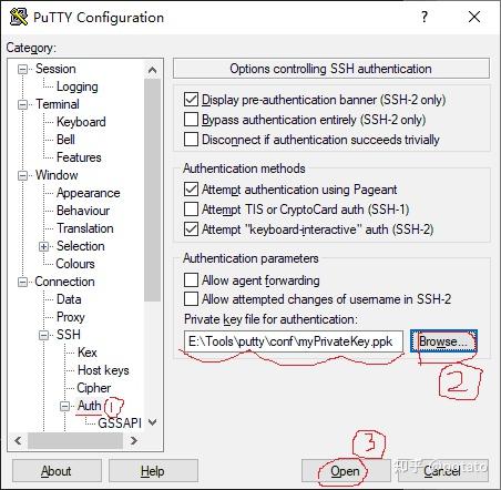 [原创]putty使用ssh登陆时错误：putty Fatal Error No Supported Authentication ...