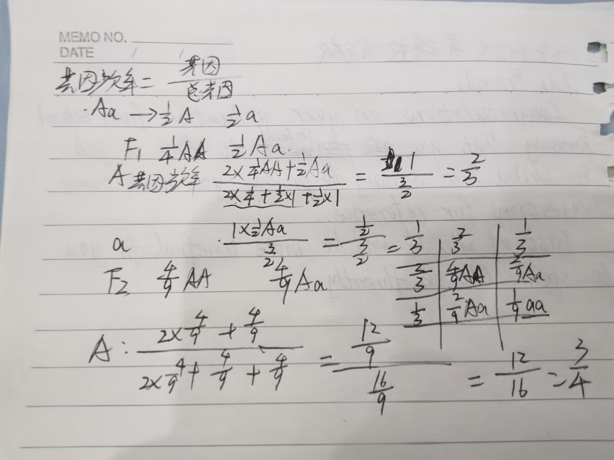 基因型为Aa的个体，如果显性基因的选择压是1，则连续自交两代后，A的基因频率为多少？ - 知乎