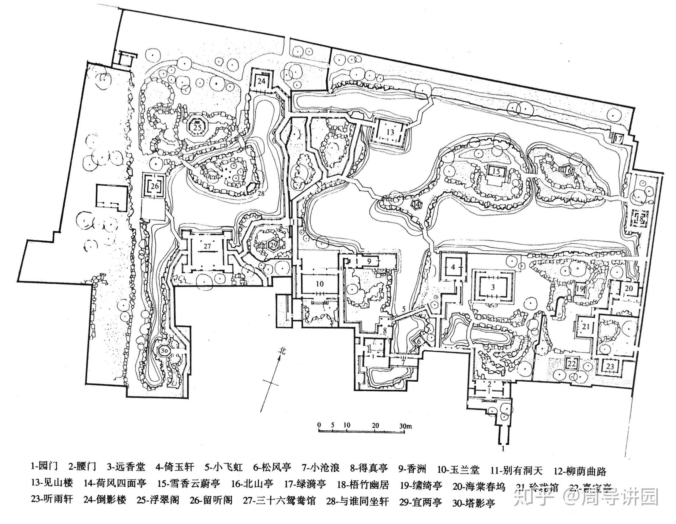 拙政园香洲平面图图片